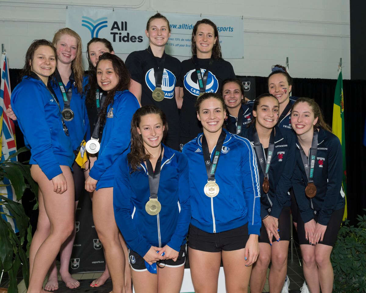 Six U SPORTS championship records were broken out of the 12 events on the first night of finals held at the University of Sherbrooke Sports Centre. (credit Yves Longpré)