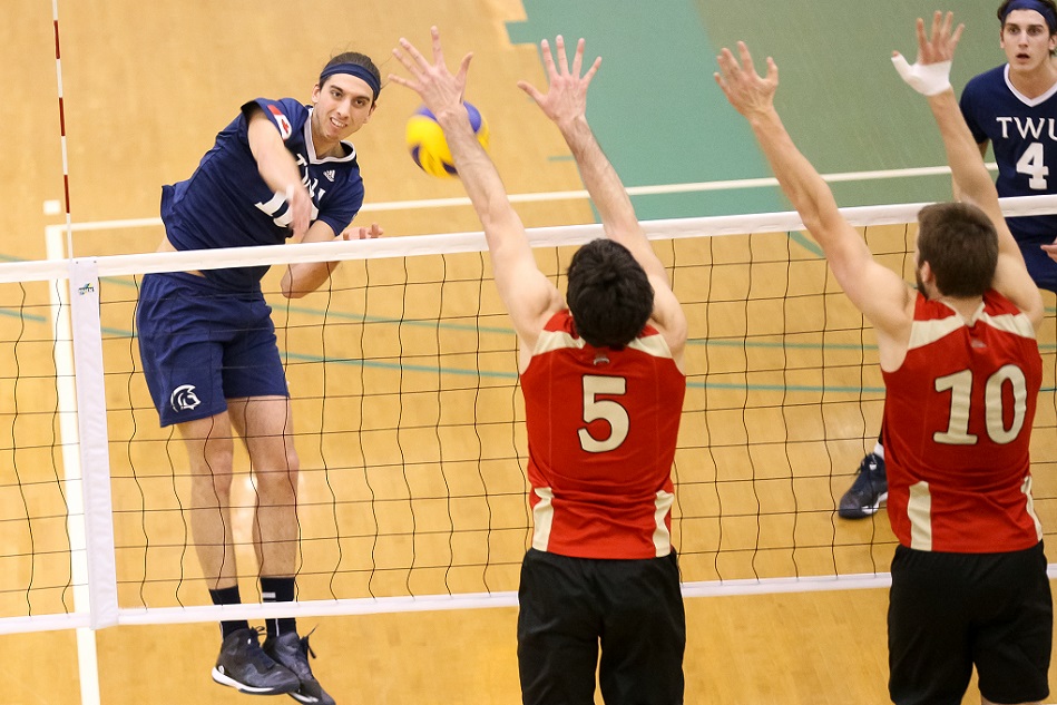 QUARTERFINAL #3 CIS men’s volleyball championship: Trinity Western books date to semifinal with lopsided win over Laval