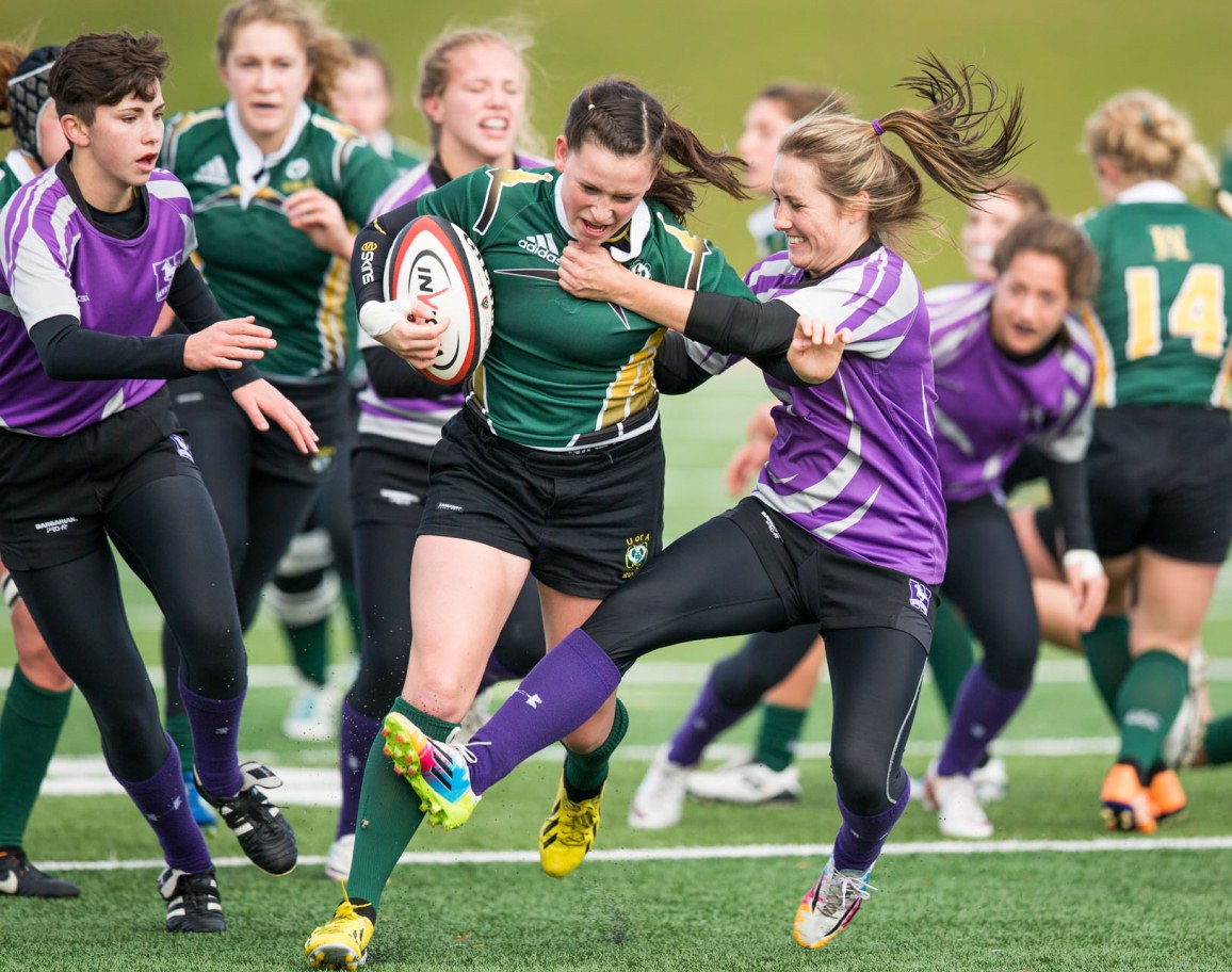 Game 1 Pool A CIS women’s rugby championship: Mustangs upset defending champ Alberta in tourney opener