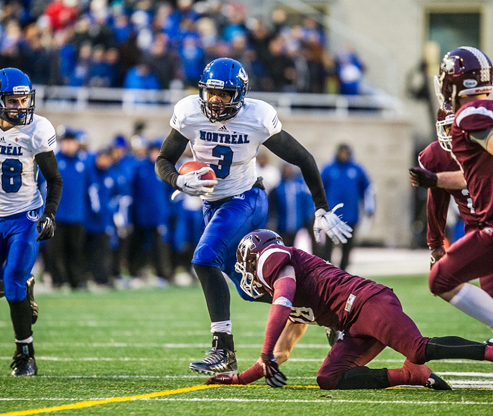 Régis Cibasu, wide receiver, University of Montreal Carabins / Photo credit James Hajjar