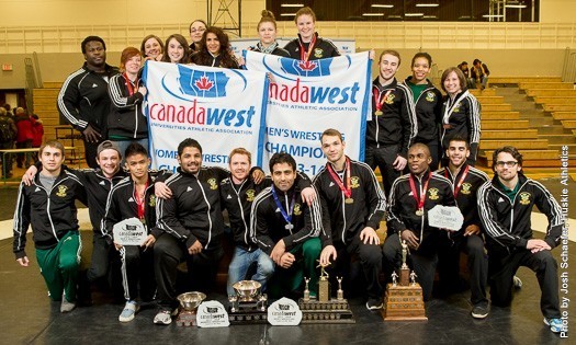Alberta Golden Bears & Alberta Pandas Canada West champions. Photo credit Josh Schaefer Photography