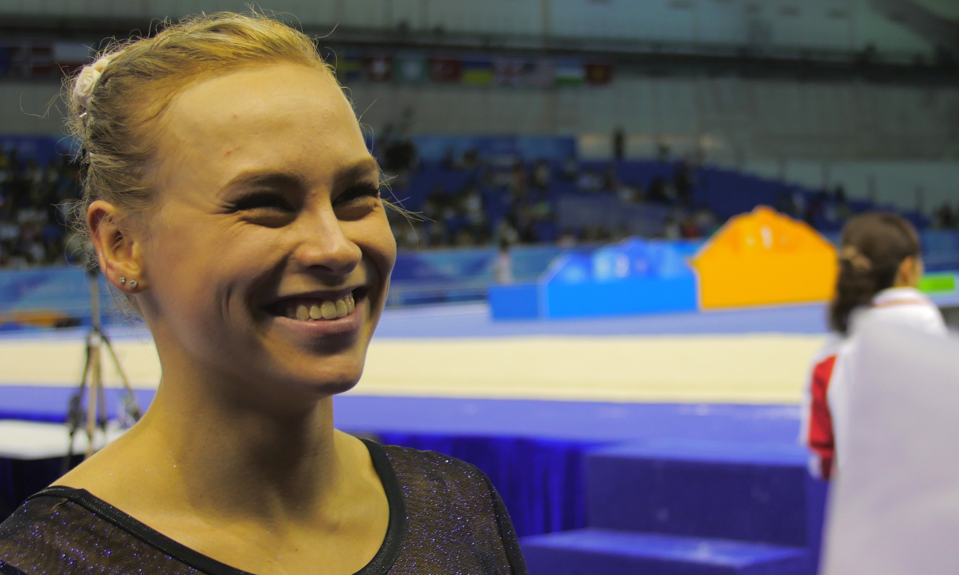 Sam Charles / Gymnast Ellie Black was all smiles after winning the bronze medal in the all-around final.